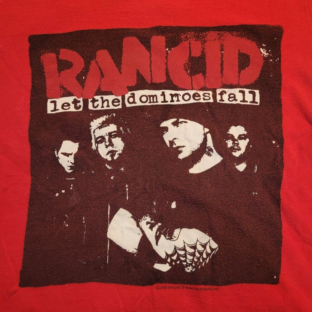 Retro Rancid Band Tee Youth Size 12/14 Red Punk Rock Short Sleeve Shirt Unisex - Picture 2 of 3